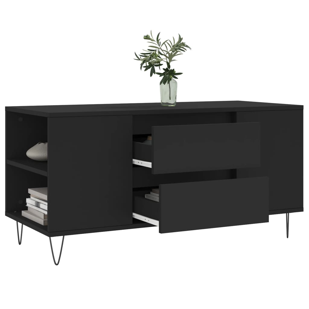 Table basse noir 102x44,5x50 cm bois d'ingénierie - XIOS