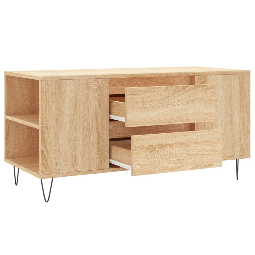 Table basse chêne sonoma 102x44,5x50 cm bois d'ingénierie - XIOS