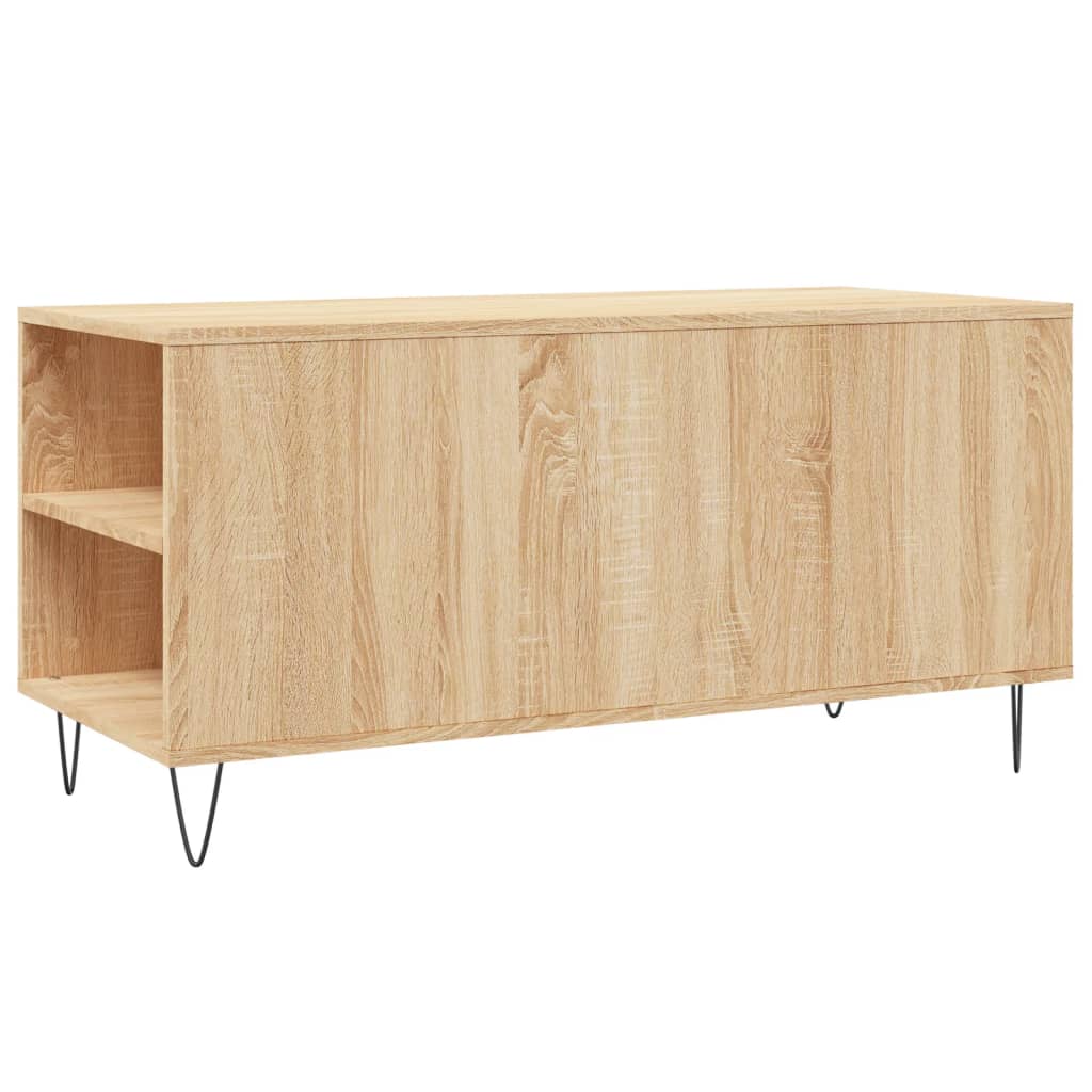 Table basse chêne sonoma 102x44,5x50 cm bois d'ingénierie - XIOS
