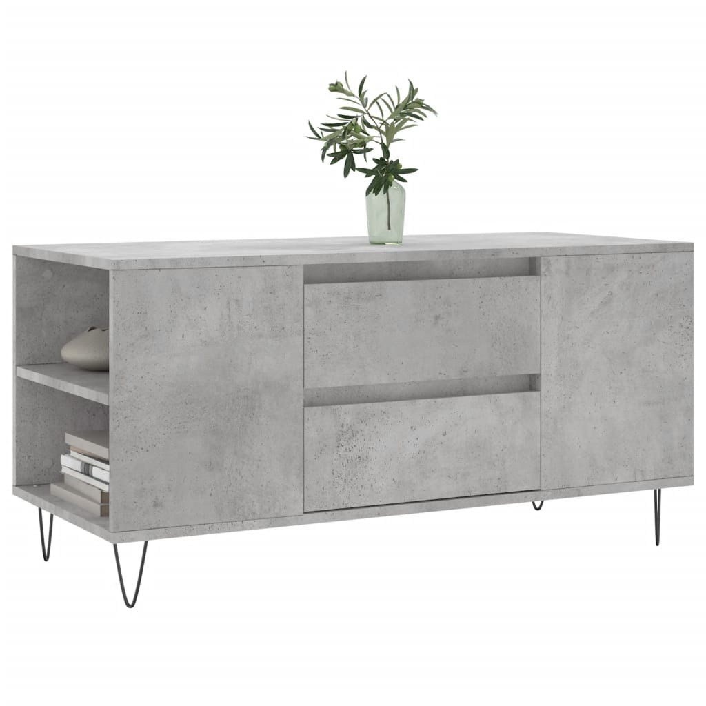 Table basse gris béton 102x44,5x50 cm bois d'ingénierie - XIOS