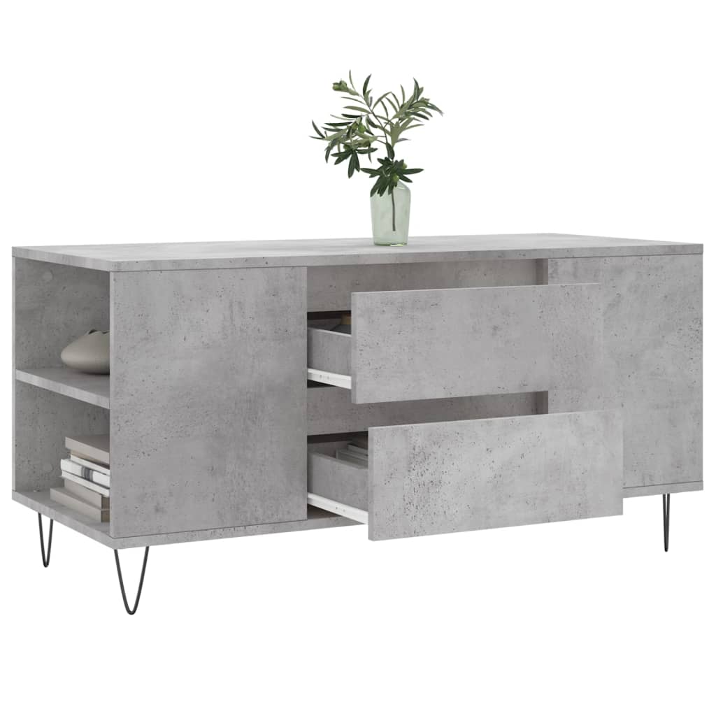 Table basse gris béton 102x44,5x50 cm bois d'ingénierie - XIOS
