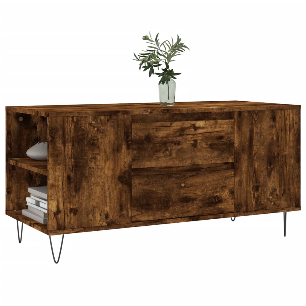 Table basse chêne fumé 102x44,5x50 cm bois d'ingénierie - XIOS