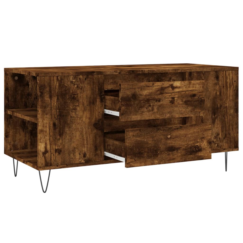 Table basse chêne fumé 102x44,5x50 cm bois d'ingénierie - XIOS
