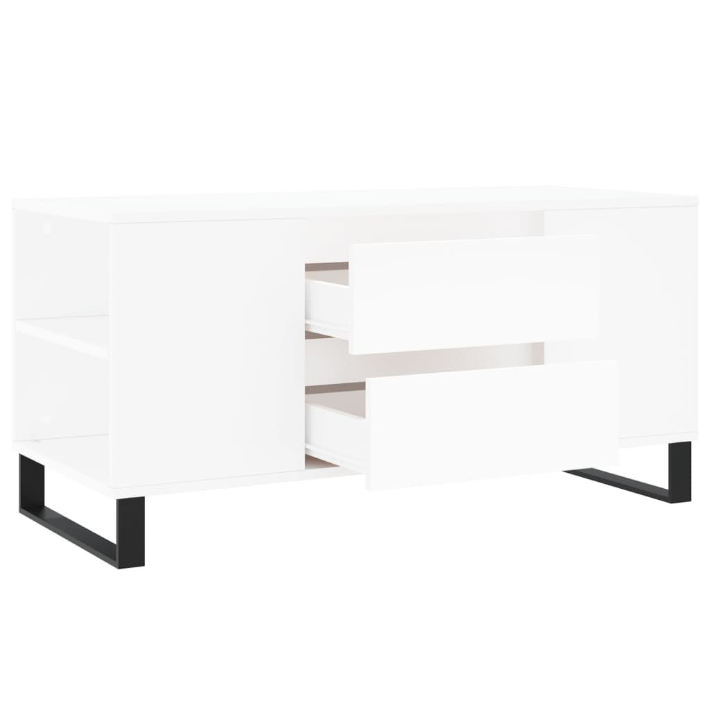 Table basse blanc 102x44,5x50 cm bois d'ingénierie - XIOS