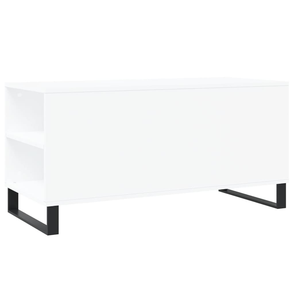 Table basse blanc 102x44,5x50 cm bois d'ingénierie - XIOS