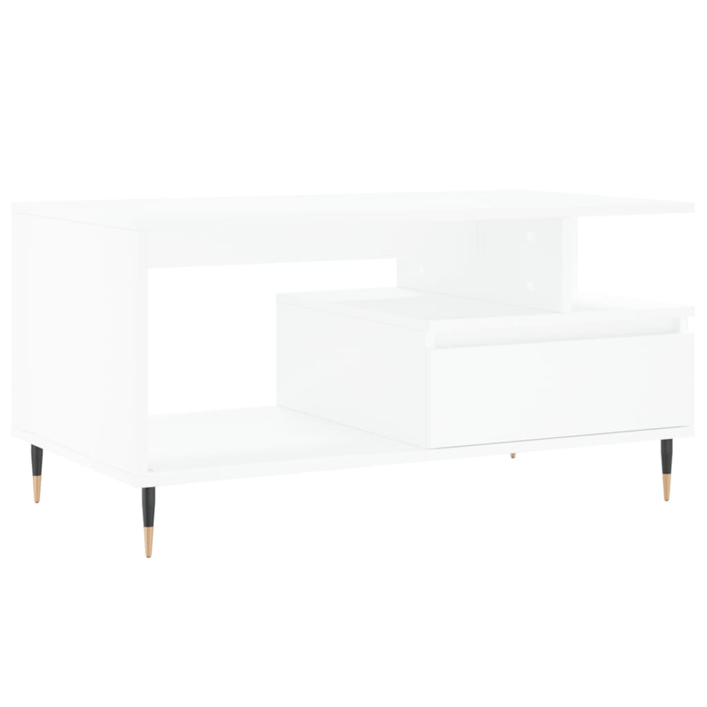 Table basse Blanc 90x49x45 cm Bois d'ingénierie - XIOS