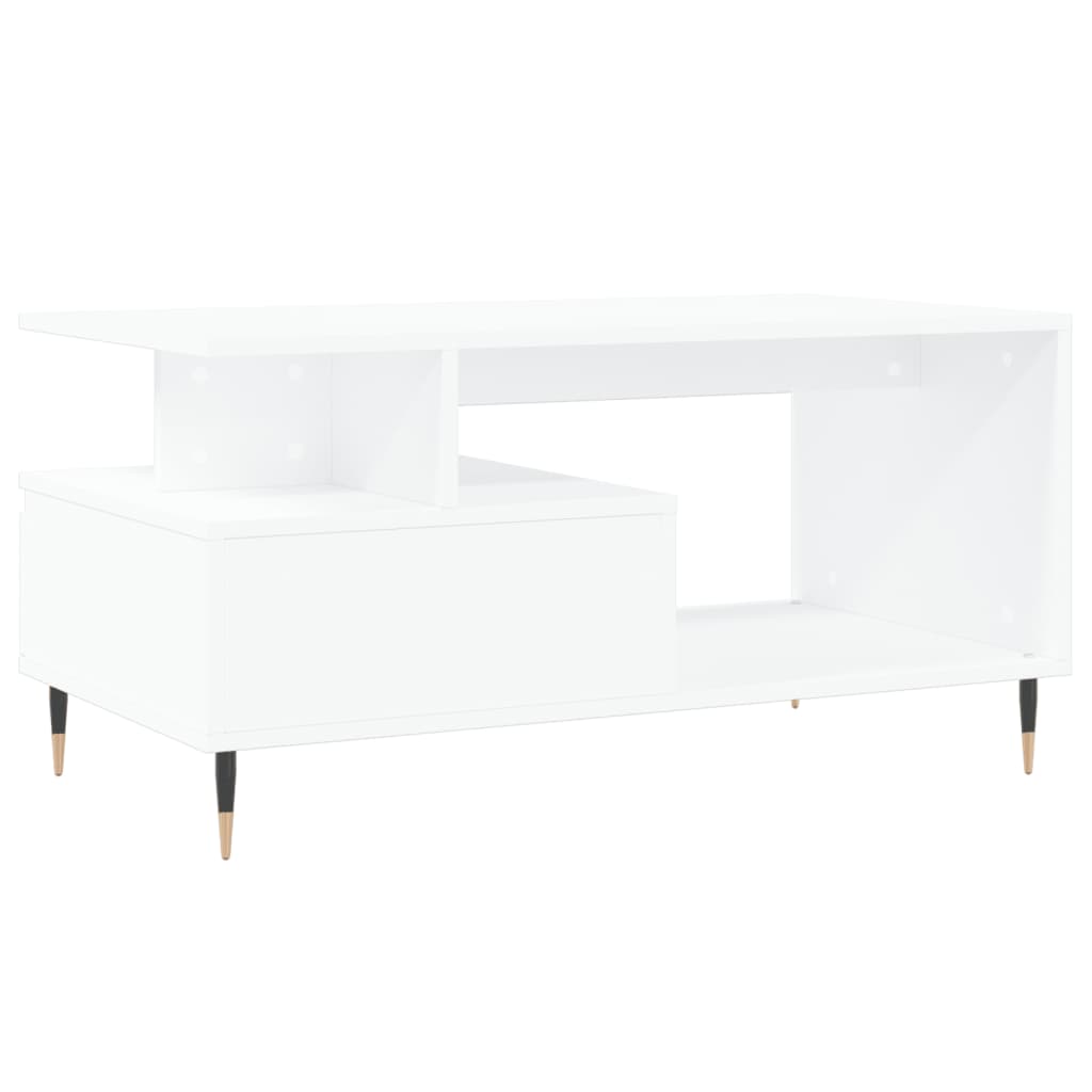 Table basse Blanc 90x49x45 cm Bois d'ingénierie - XIOS