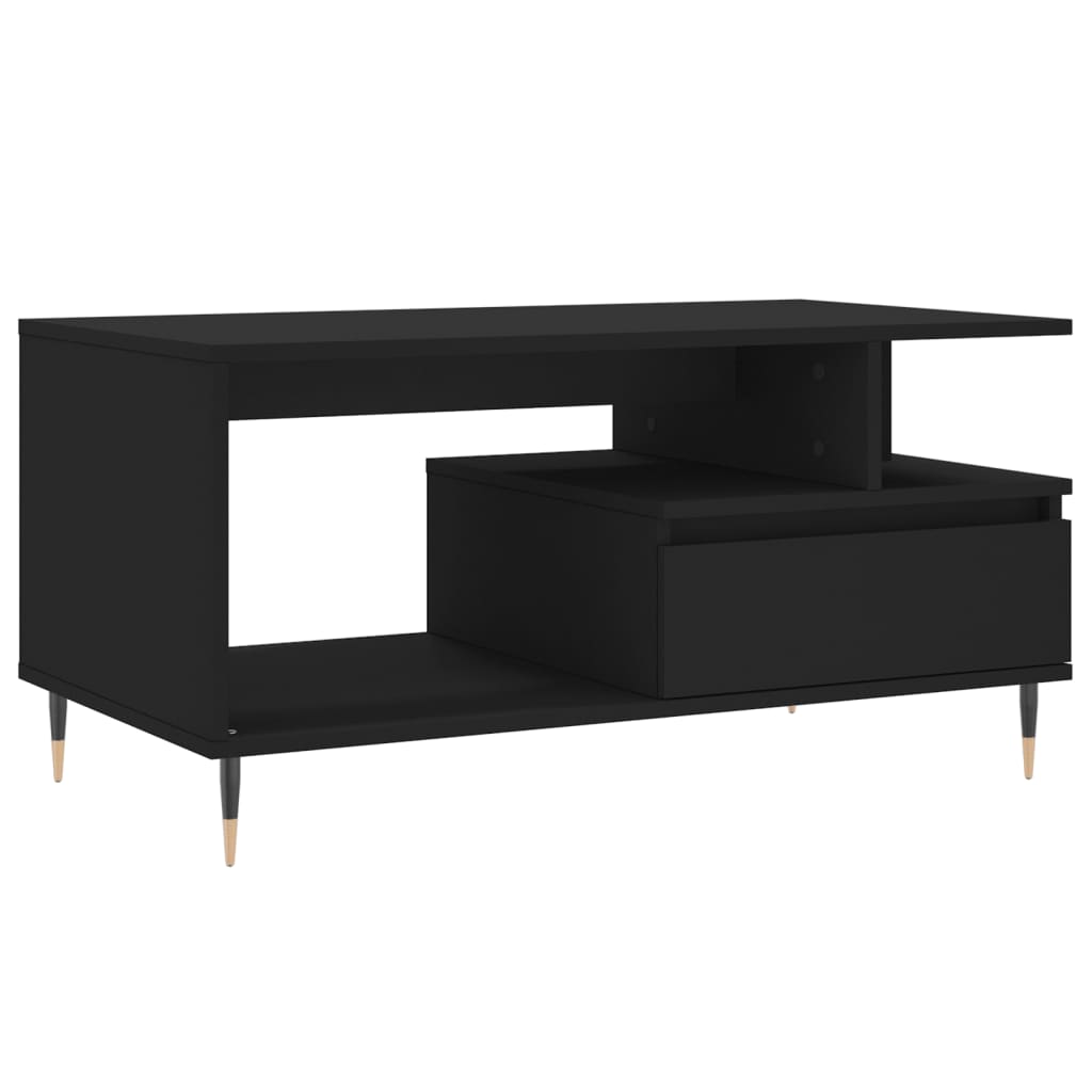 Table basse Noir 90x49x45 cm Bois d'ingénierie - XIOS