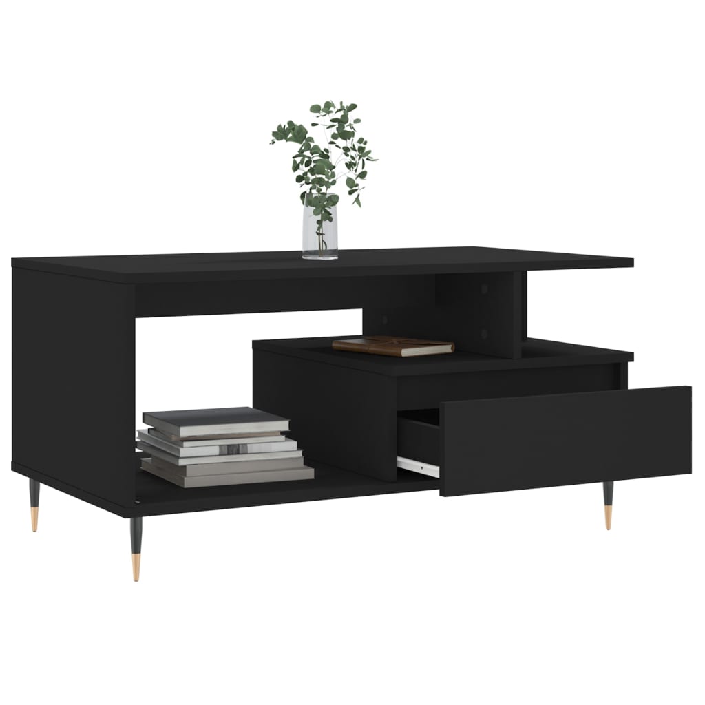 Table basse Noir 90x49x45 cm Bois d'ingénierie - XIOS
