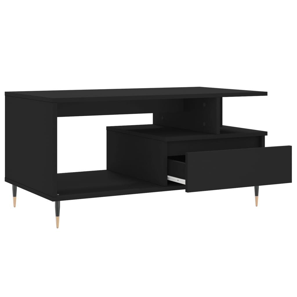 Table basse Noir 90x49x45 cm Bois d'ingénierie - XIOS