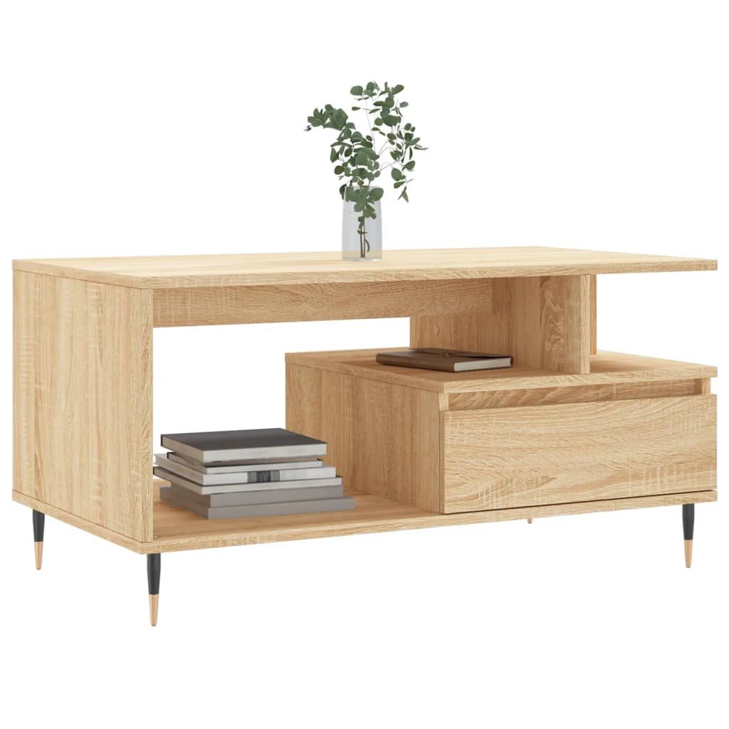 Table basse Chêne sonoma 90x49x45 cm Bois d'ingénierie - XIOS