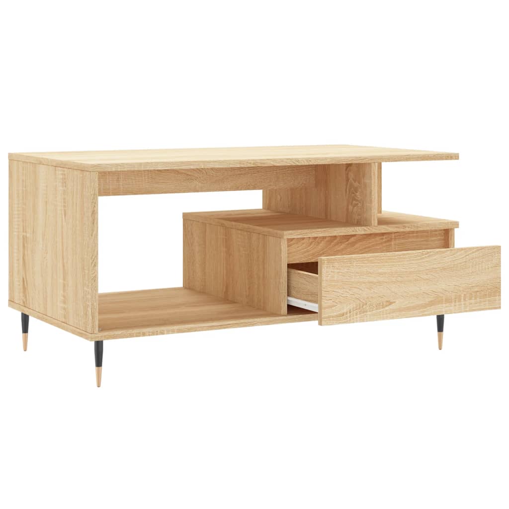 Table basse Chêne sonoma 90x49x45 cm Bois d'ingénierie - XIOS
