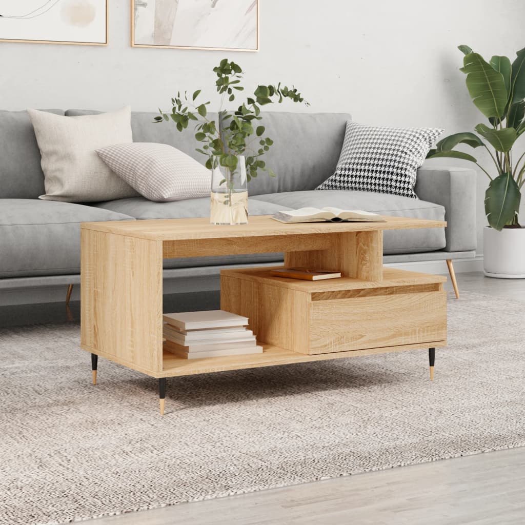 Table basse Chêne sonoma 90x49x45 cm Bois d'ingénierie - XIOS