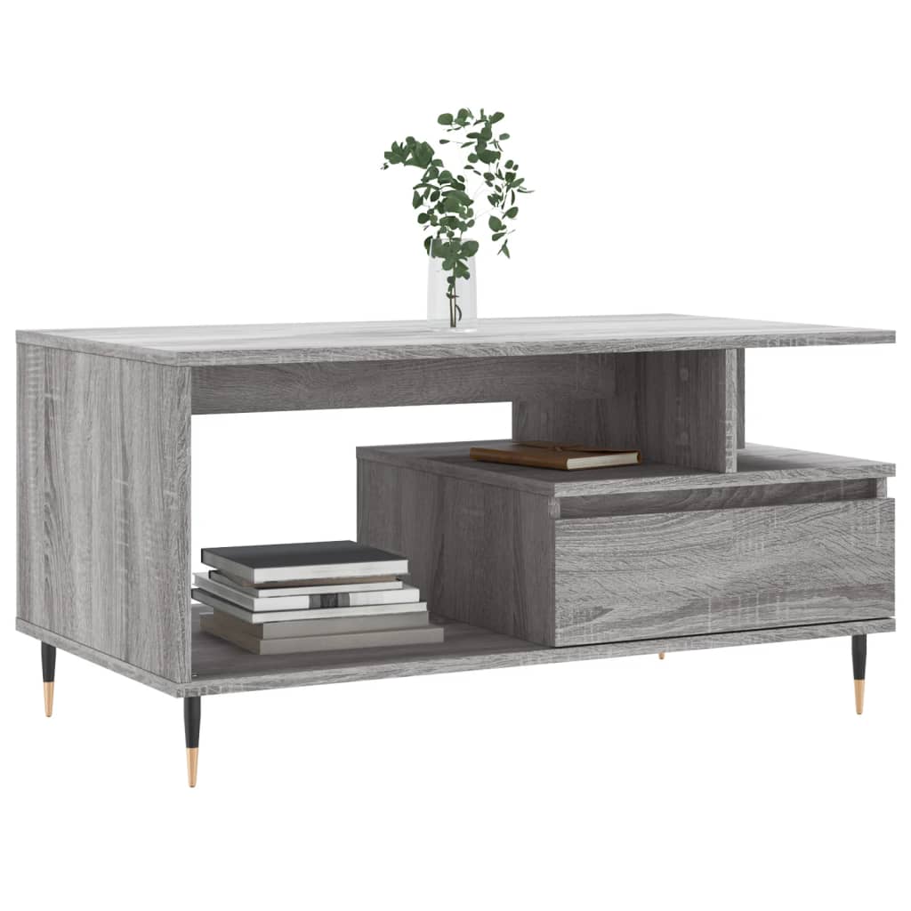 Table basse Sonoma gris 90x49x45 cm Bois d'ingénierie - XIOS
