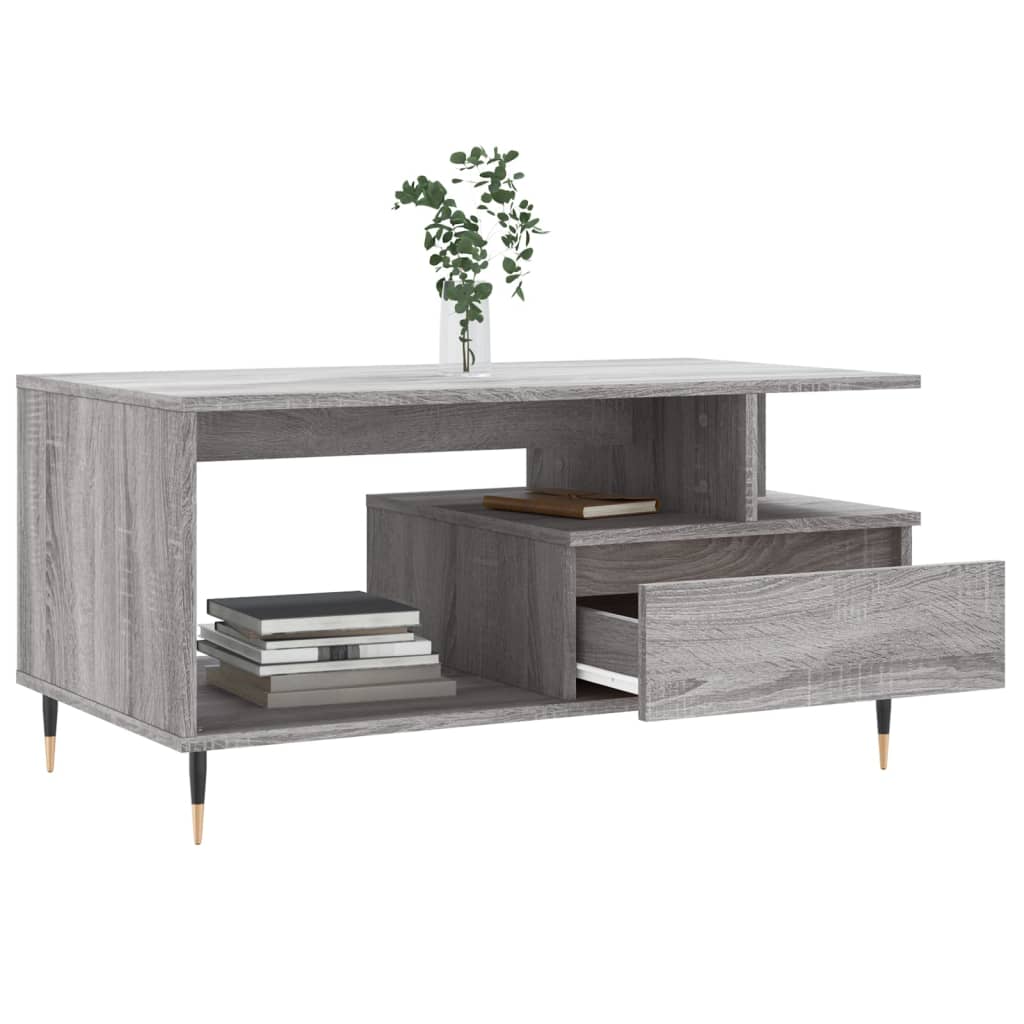Table basse Sonoma gris 90x49x45 cm Bois d'ingénierie - XIOS