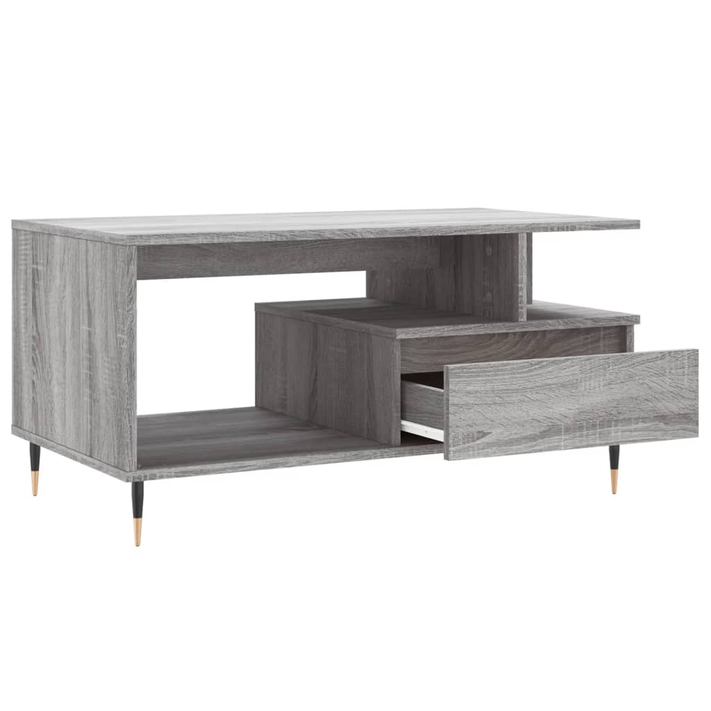 Table basse Sonoma gris 90x49x45 cm Bois d'ingénierie - XIOS