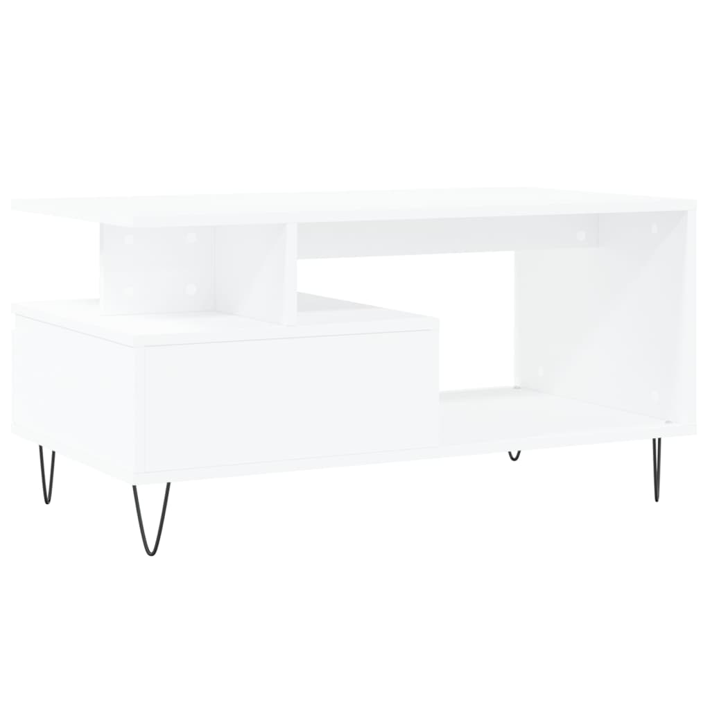 Table basse Blanc 90x49x45 cm Bois d'ingénierie - XIOS