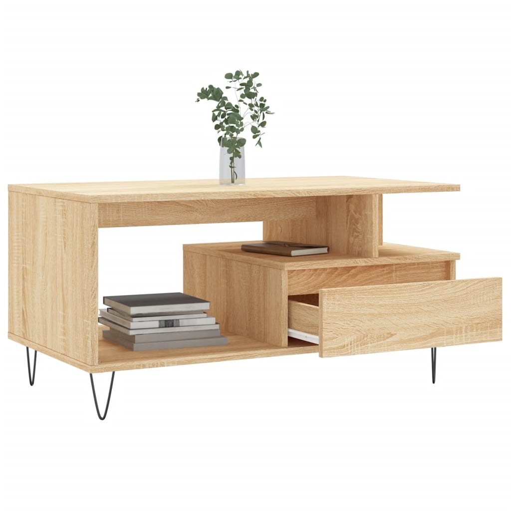Table basse Chêne sonoma 90x49x45 cm Bois d'ingénierie - XIOS