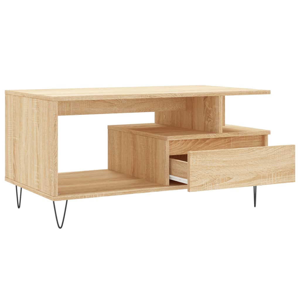 Table basse Chêne sonoma 90x49x45 cm Bois d'ingénierie - XIOS