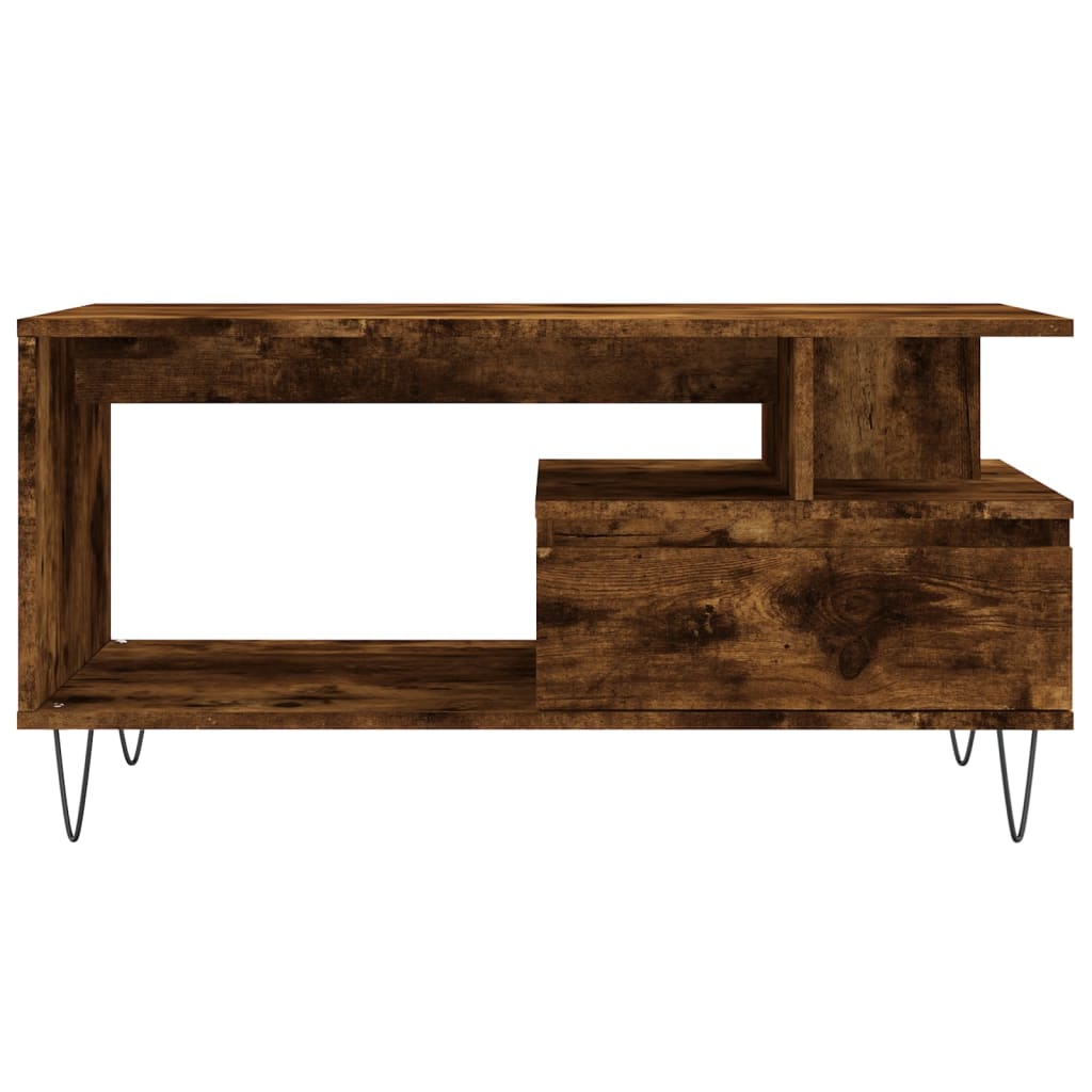 Table basse Chêne fumé 90x49x45 cm Bois d'ingénierie - XIOS