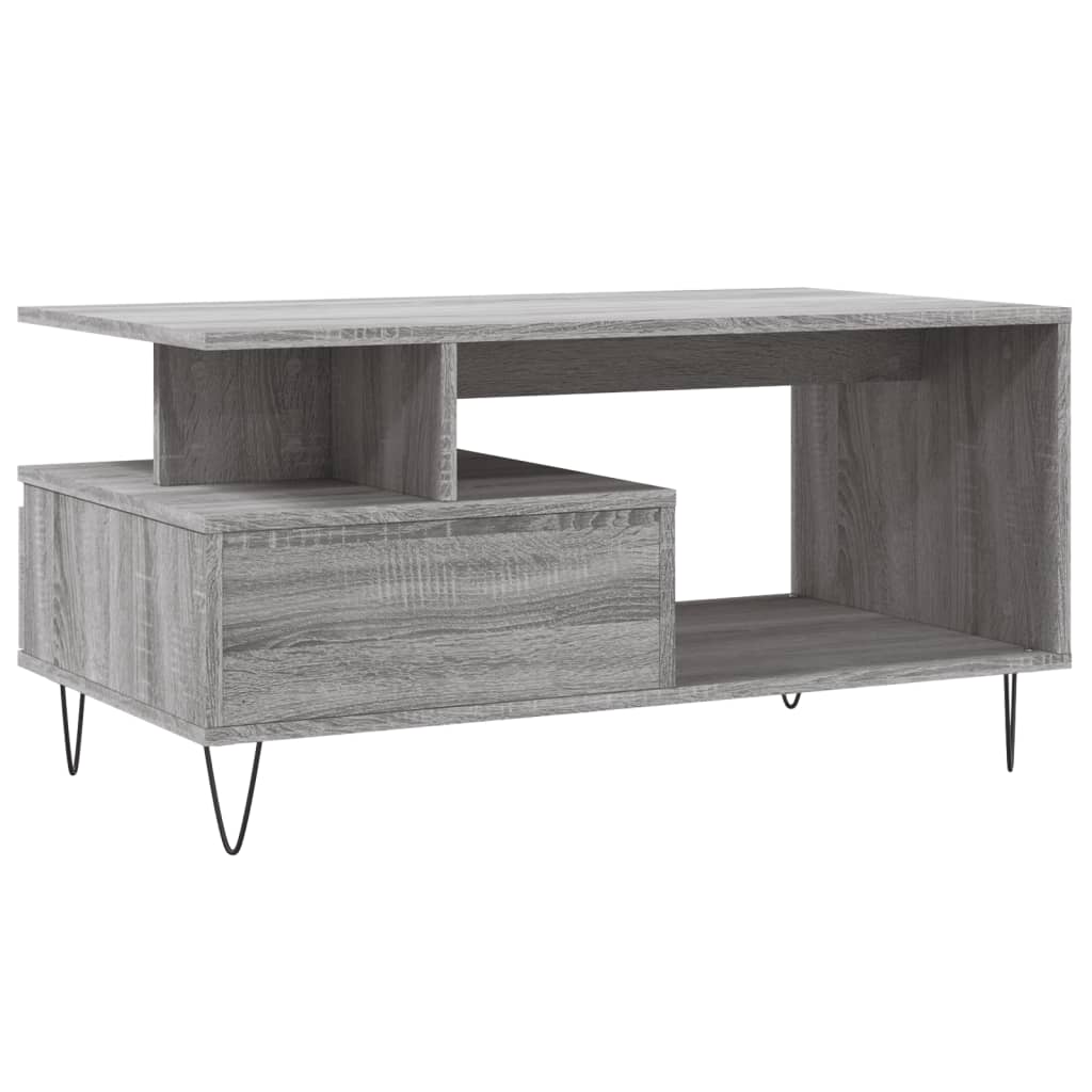 Table basse Sonoma gris 90x49x45 cm Bois d'ingénierie - XIOS