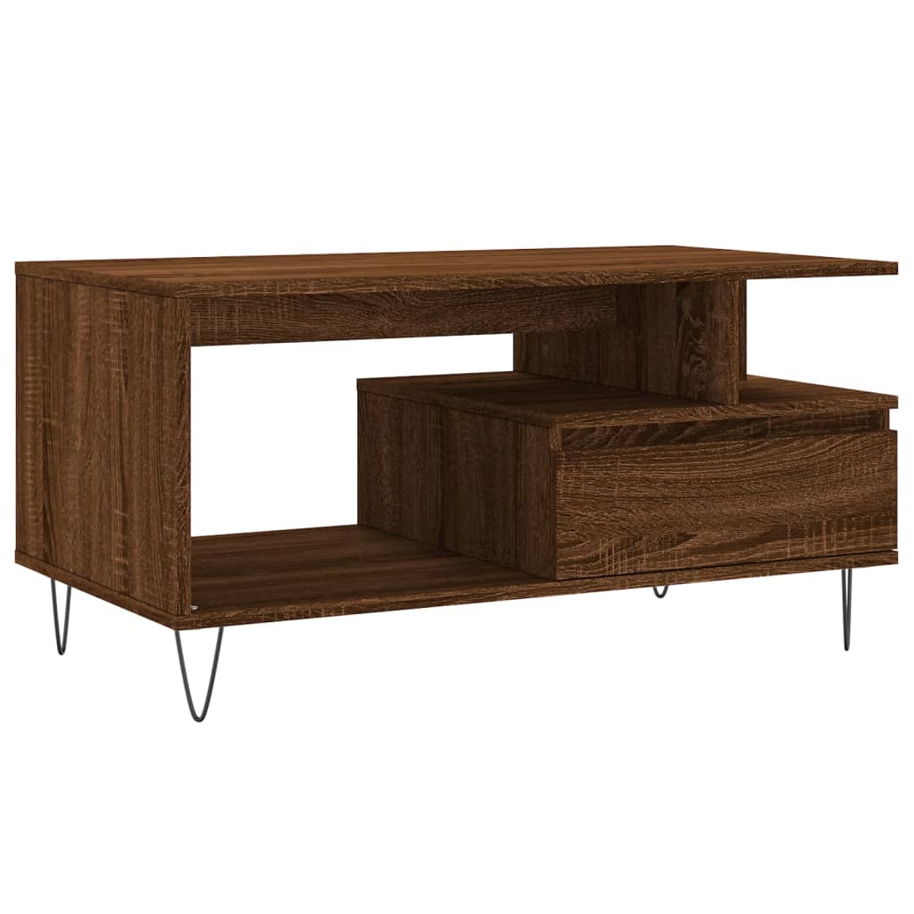 Table basse Chêne marron 90x49x45 cm Bois d'ingénierie - XIOS