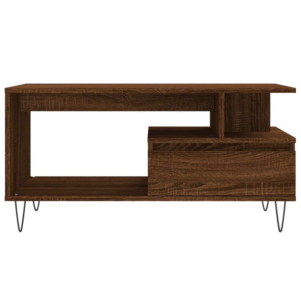 Table basse Chêne marron 90x49x45 cm Bois d'ingénierie - XIOS