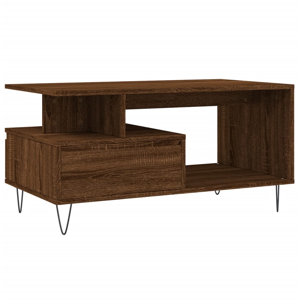 Table basse Chêne marron 90x49x45 cm Bois d'ingénierie - XIOS