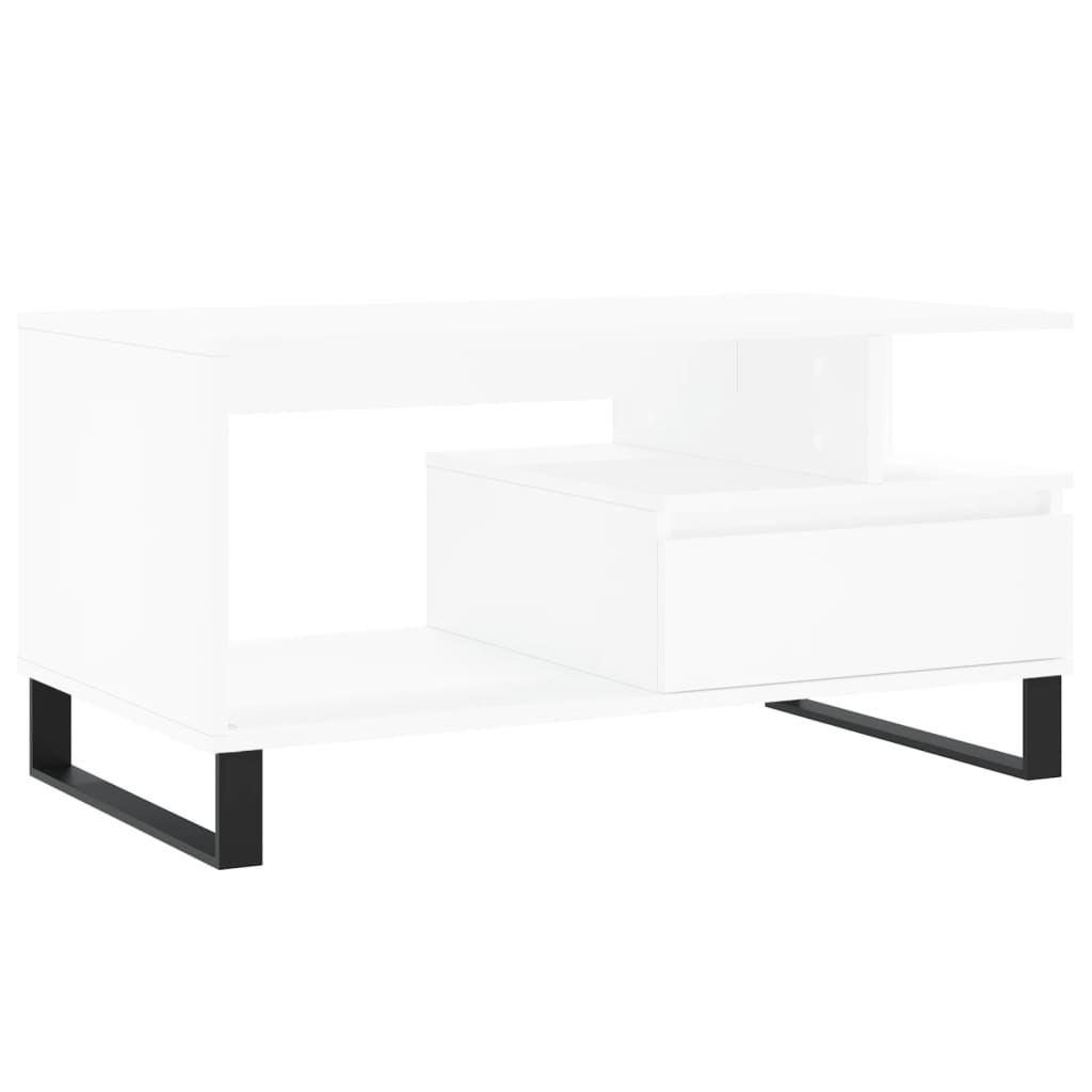 Table basse Blanc 90x49x45 cm Bois d'ingénierie - XIOS