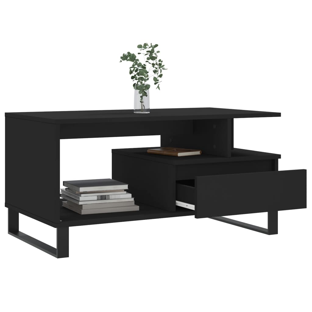 Table basse Noir 90x49x45 cm Bois d'ingénierie - XIOS