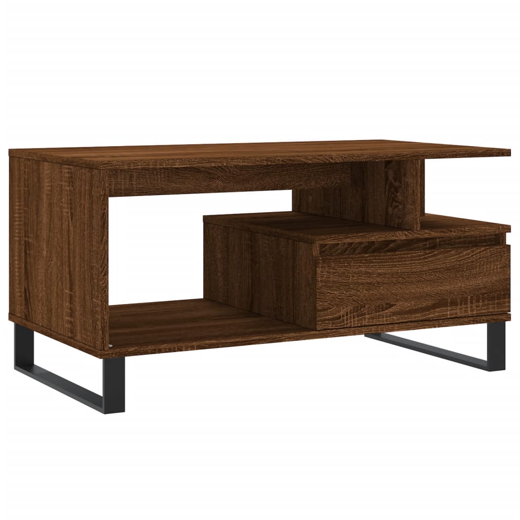 Table basse Chêne marron 90x49x45 cm Bois d'ingénierie - XIOS