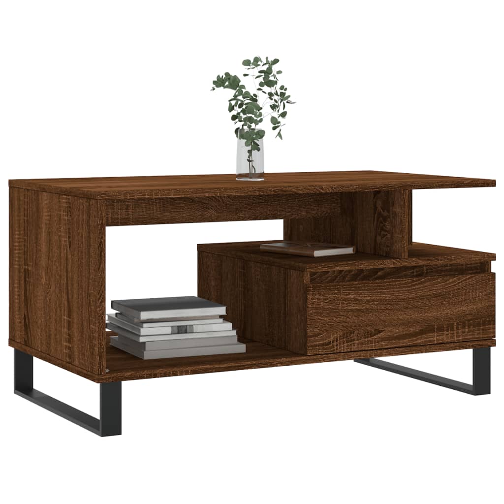 Table basse Chêne marron 90x49x45 cm Bois d'ingénierie - XIOS