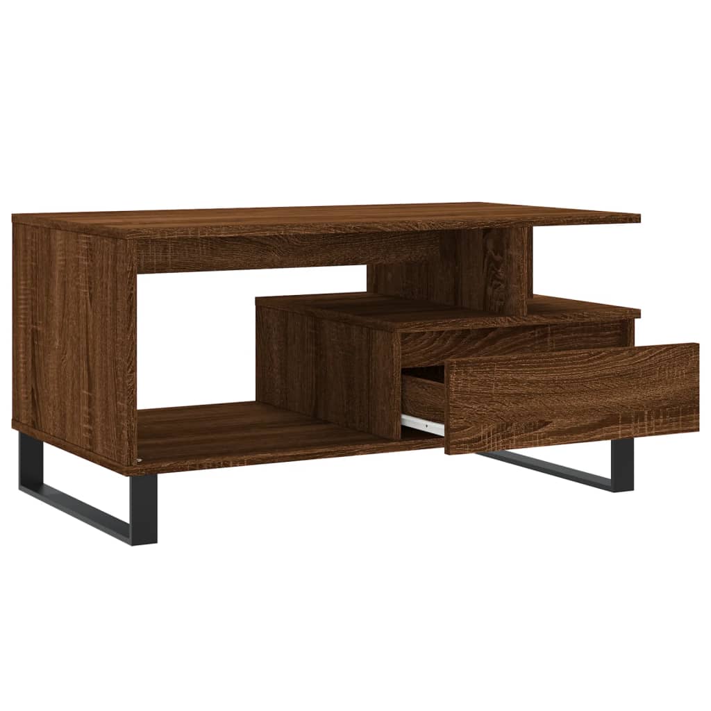 Table basse Chêne marron 90x49x45 cm Bois d'ingénierie - XIOS