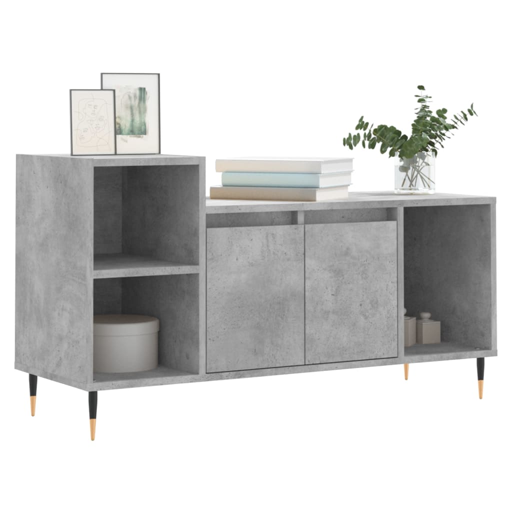 Meuble TV Gris béton 100x35x55 cm Bois d'ingénierie - XIOS