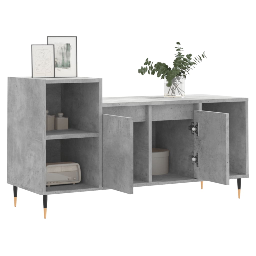 Meuble TV Gris béton 100x35x55 cm Bois d'ingénierie - XIOS