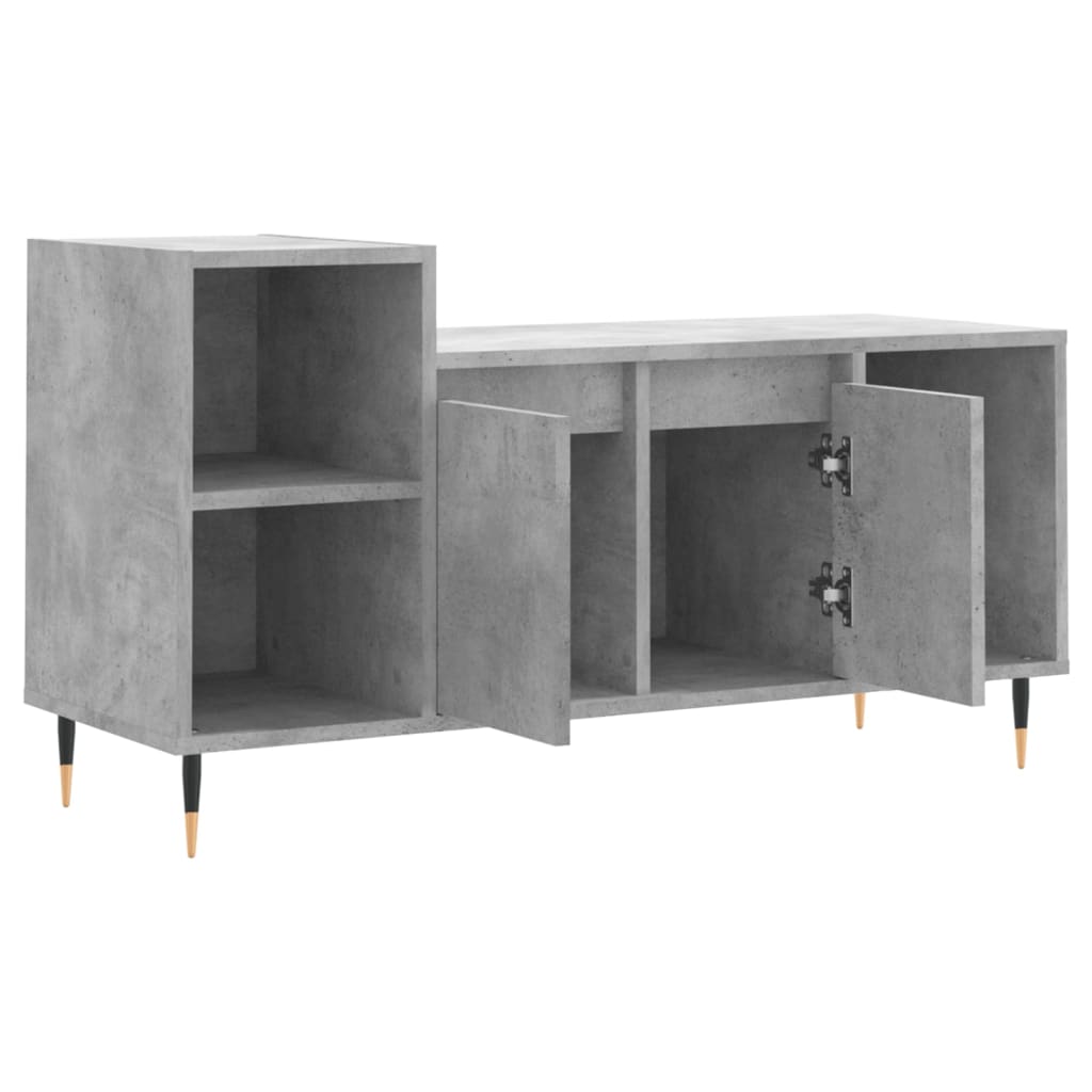 Meuble TV Gris béton 100x35x55 cm Bois d'ingénierie - XIOS