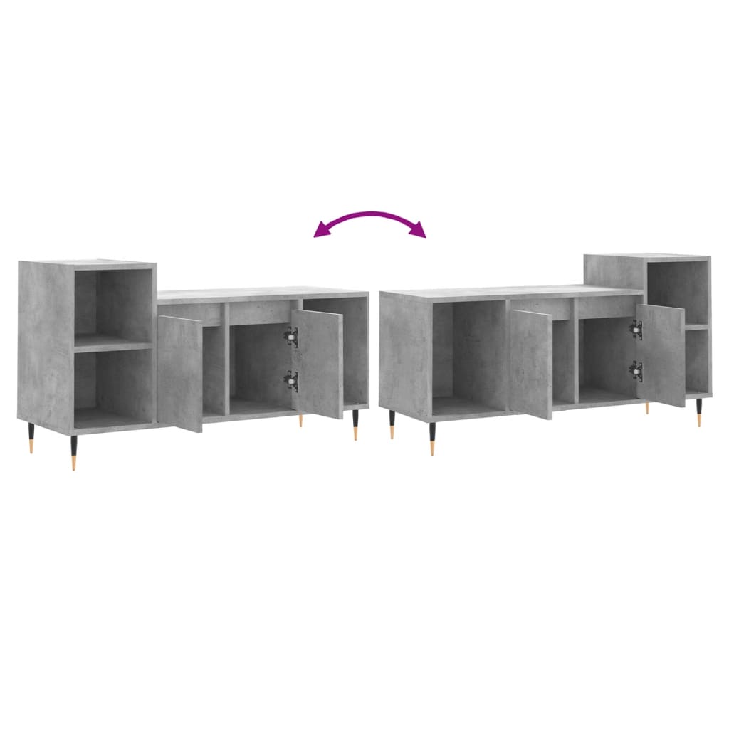 Meuble TV Gris béton 100x35x55 cm Bois d'ingénierie - XIOS