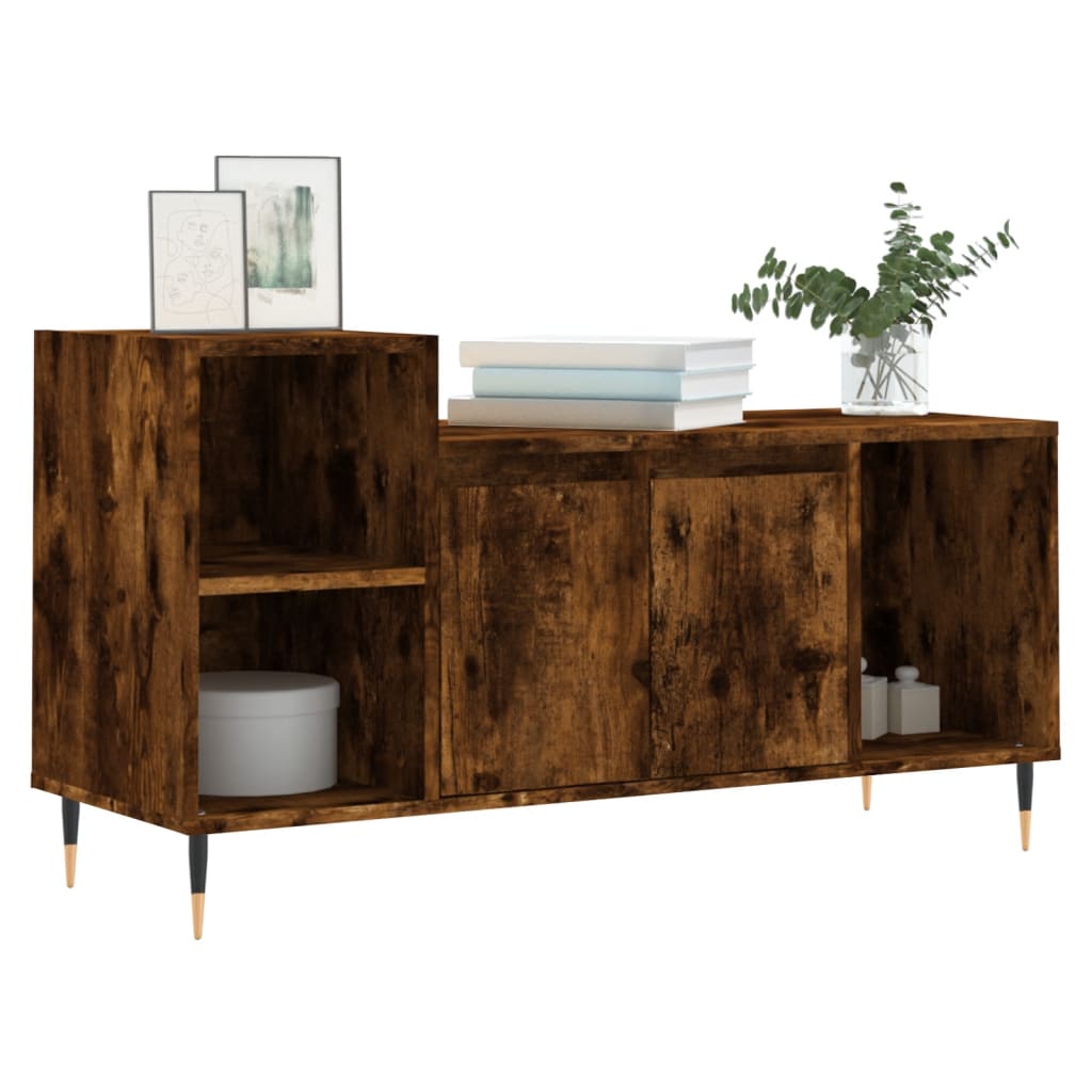 Meuble TV Chêne fumé 100x35x55 cm Bois d'ingénierie - XIOS