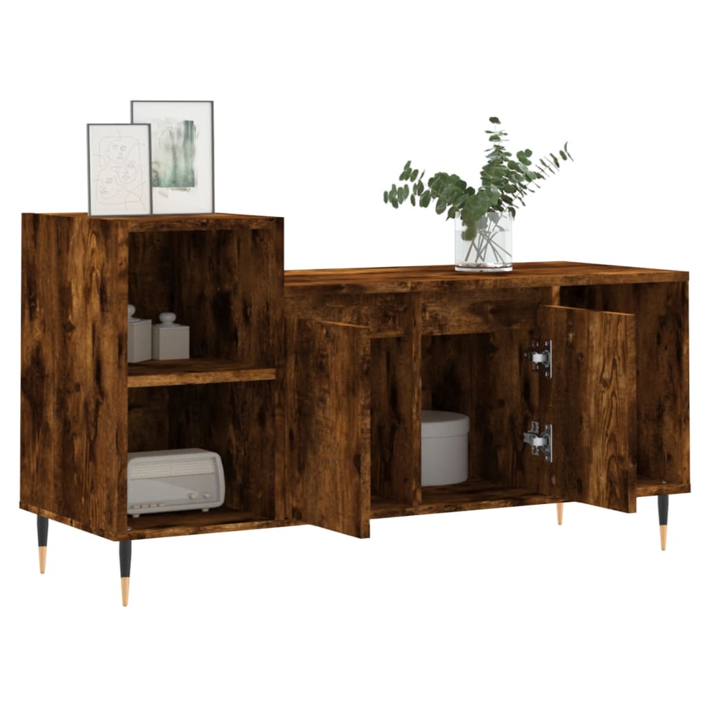Meuble TV Chêne fumé 100x35x55 cm Bois d'ingénierie - XIOS