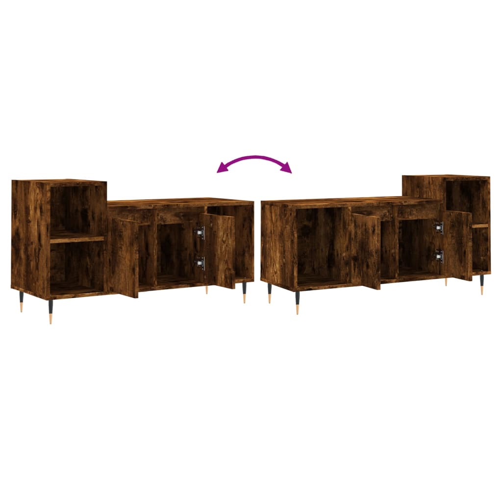 Meuble TV Chêne fumé 100x35x55 cm Bois d'ingénierie - XIOS