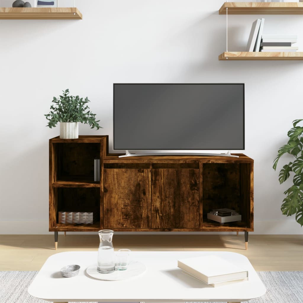 Meuble TV Chêne fumé 100x35x55 cm Bois d'ingénierie - XIOS