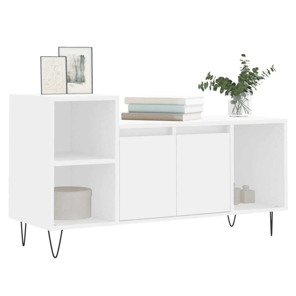 Meuble TV Blanc 100x35x55 cm Bois d'ingénierie - XIOS