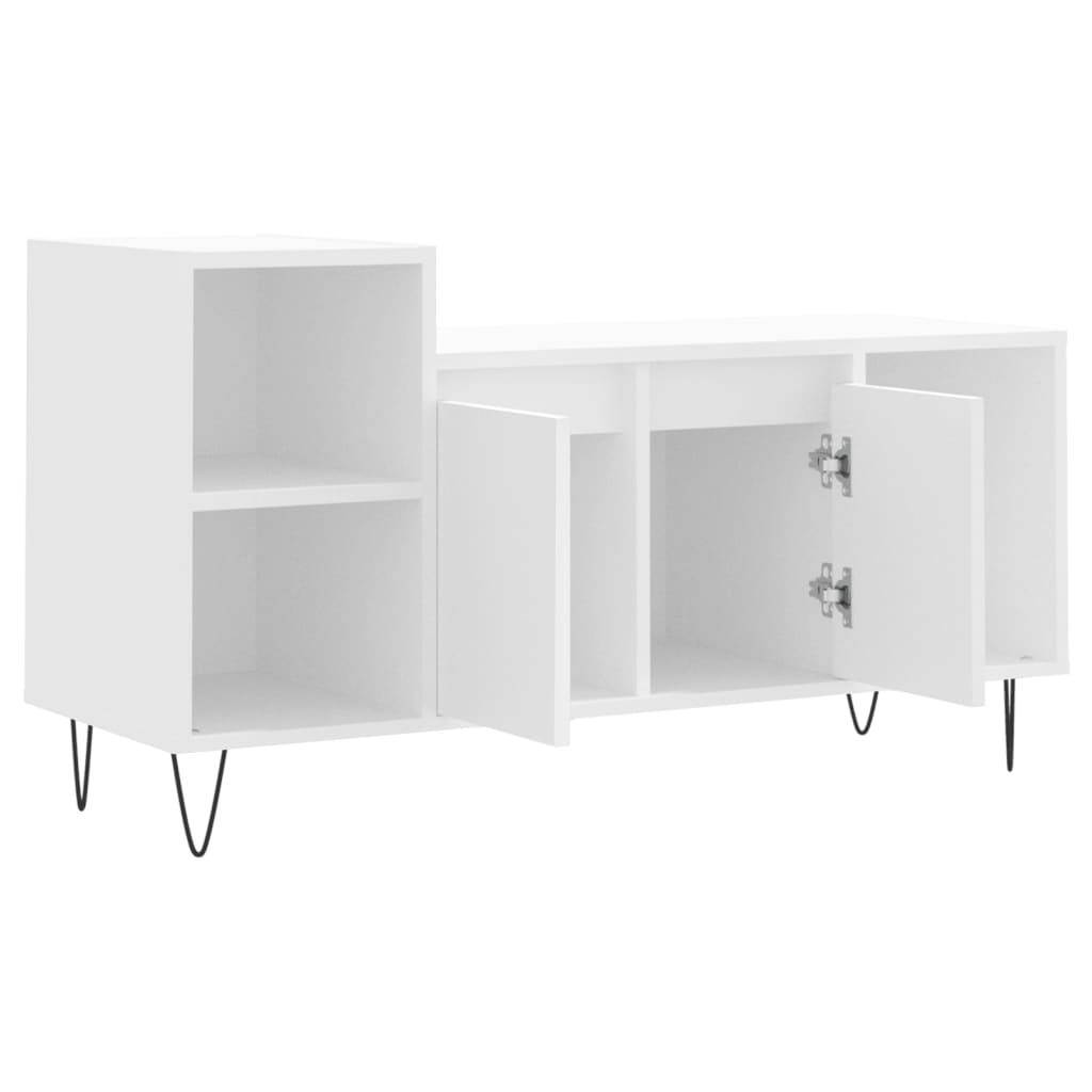 Meuble TV Blanc 100x35x55 cm Bois d'ingénierie - XIOS