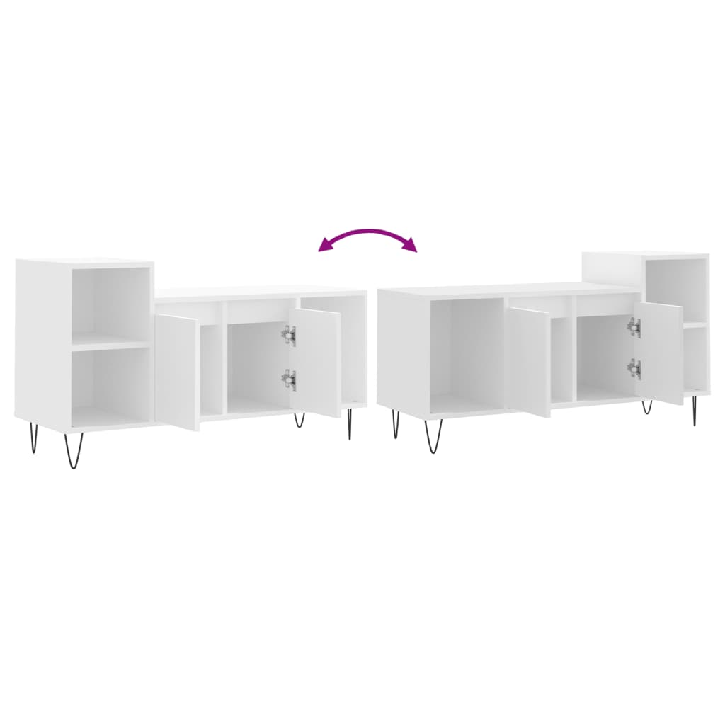 Meuble TV Blanc 100x35x55 cm Bois d'ingénierie - XIOS