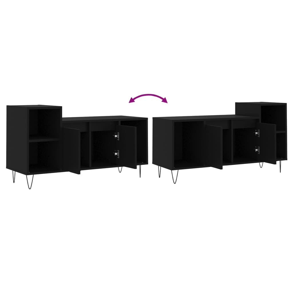 Meuble TV Noir 100x35x55 cm Bois d'ingénierie - XIOS