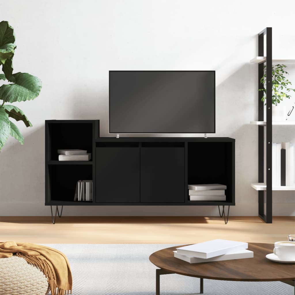 Meuble TV Noir 100x35x55 cm Bois d'ingénierie - XIOS