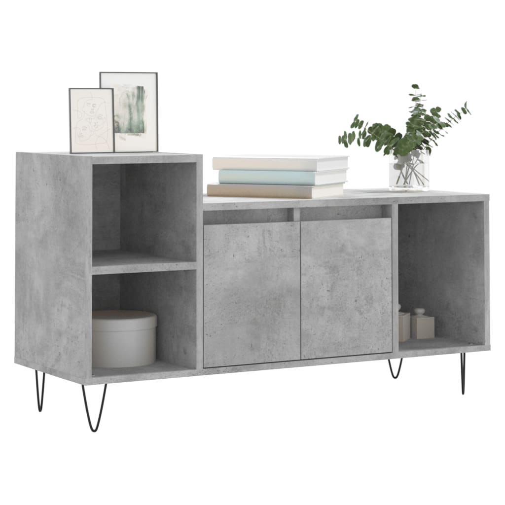 Meuble TV Gris béton 100x35x55 cm Bois d'ingénierie - XIOS