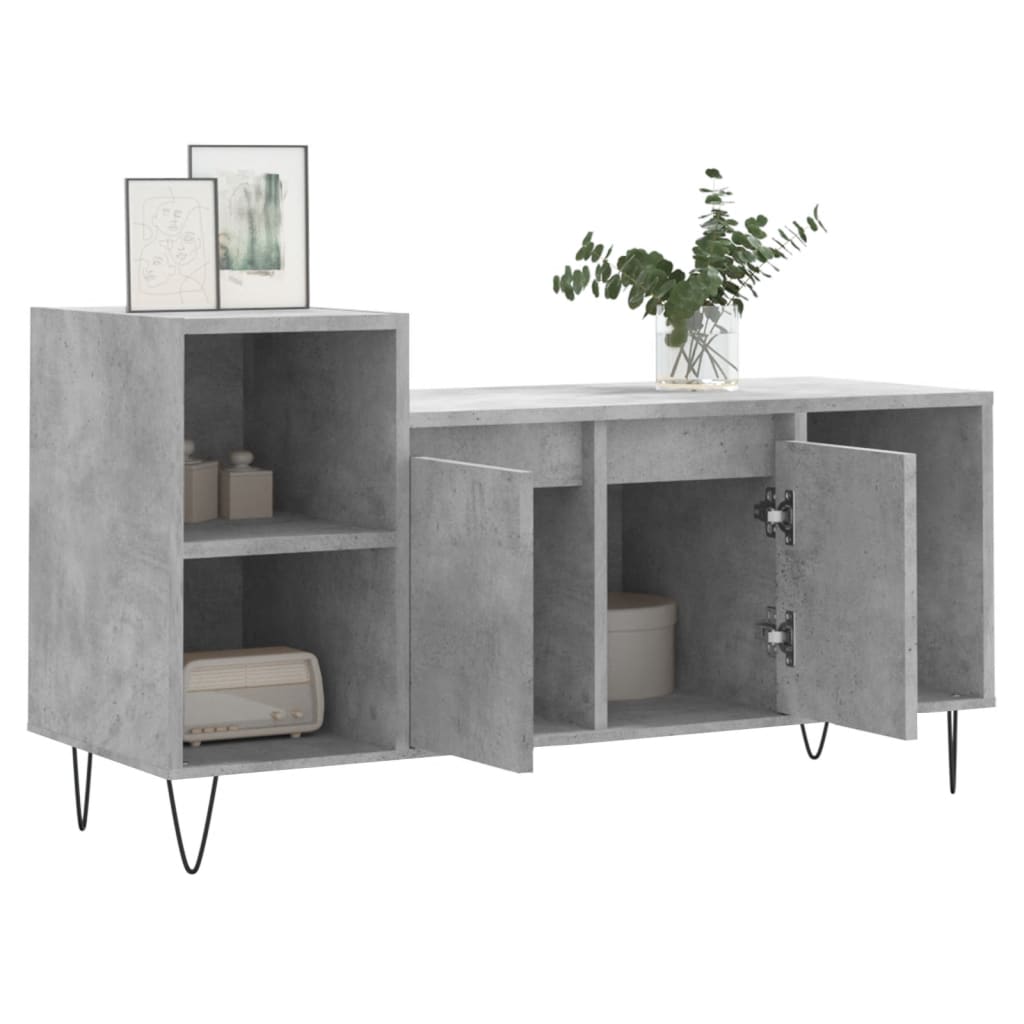 Meuble TV Gris béton 100x35x55 cm Bois d'ingénierie - XIOS