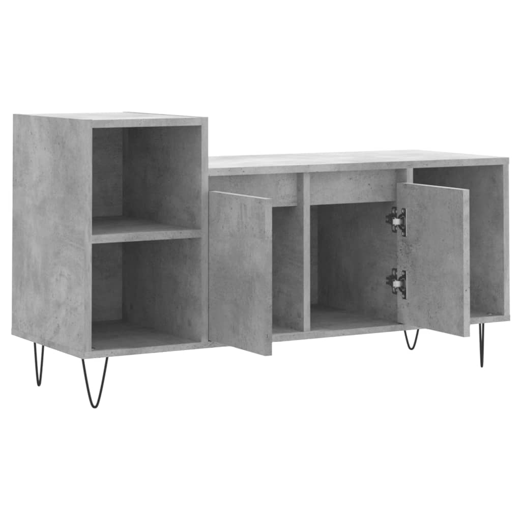 Meuble TV Gris béton 100x35x55 cm Bois d'ingénierie - XIOS