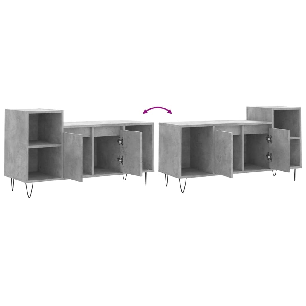 Meuble TV Gris béton 100x35x55 cm Bois d'ingénierie - XIOS